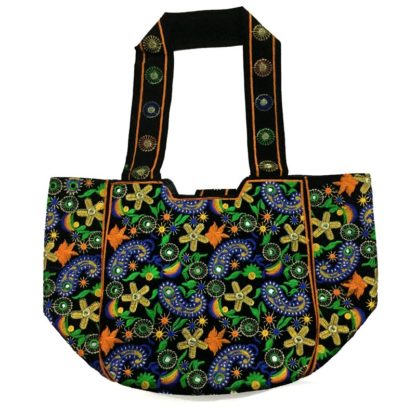 embroidered mirror work bag