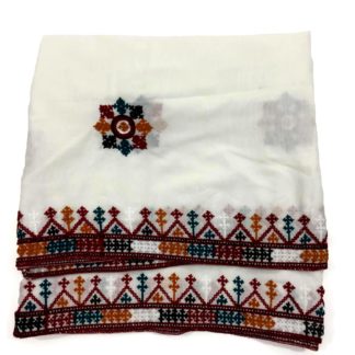white sindhi shawl